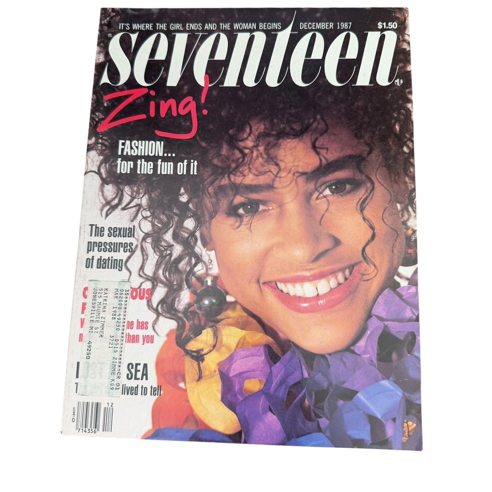Vintage SEVENTEEN Magazine December 1987 Rochelle Hunte Jon Cryer pop culture